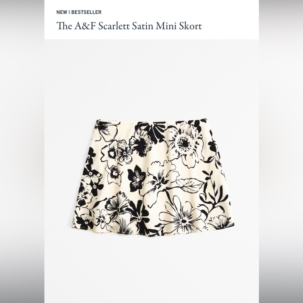 Abercrombie & Fitch Black and White Floral Skirt
